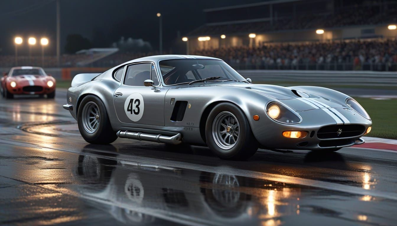 Retro-Modern Sports Car in Argento Silver