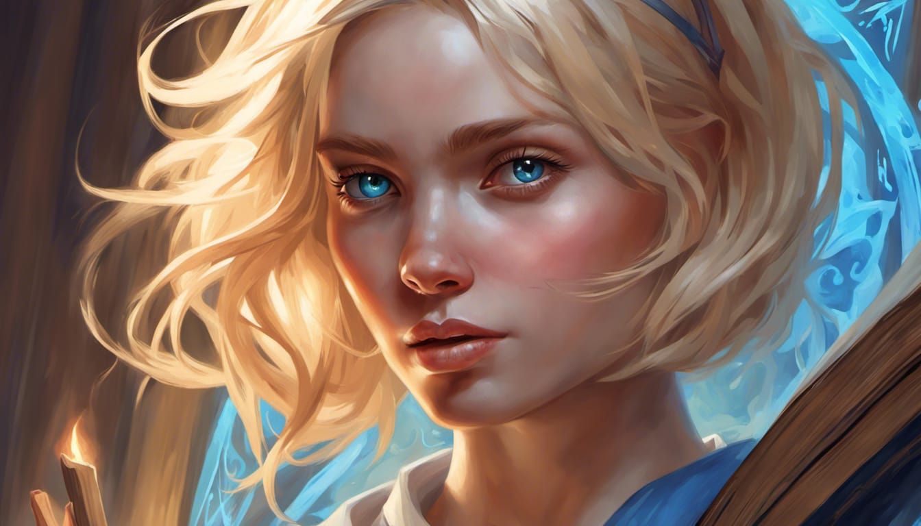 Fantasy Mage Portrait in Hyperdetailed Digital Art