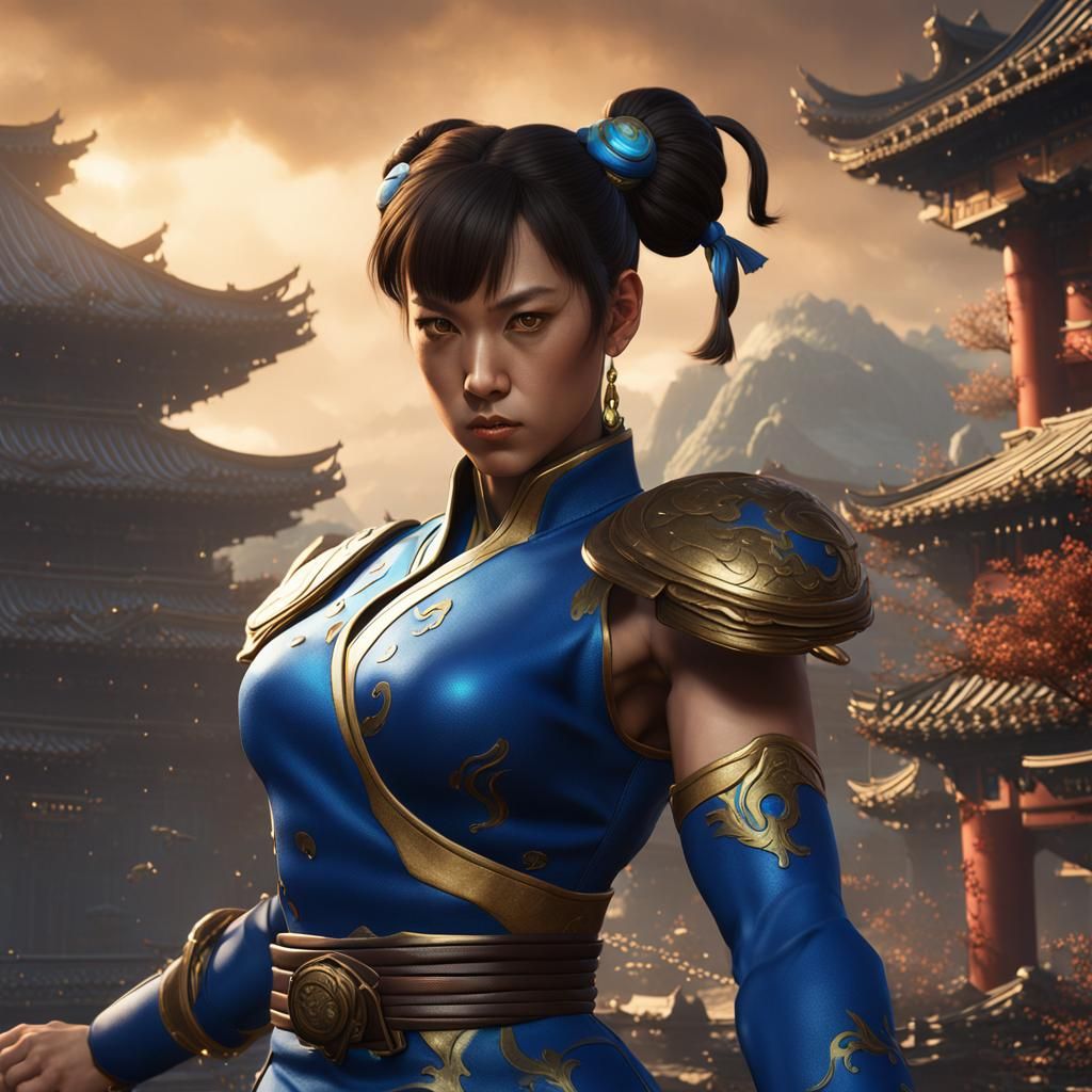 Detailed Matte Painting of Chun Li in 8K