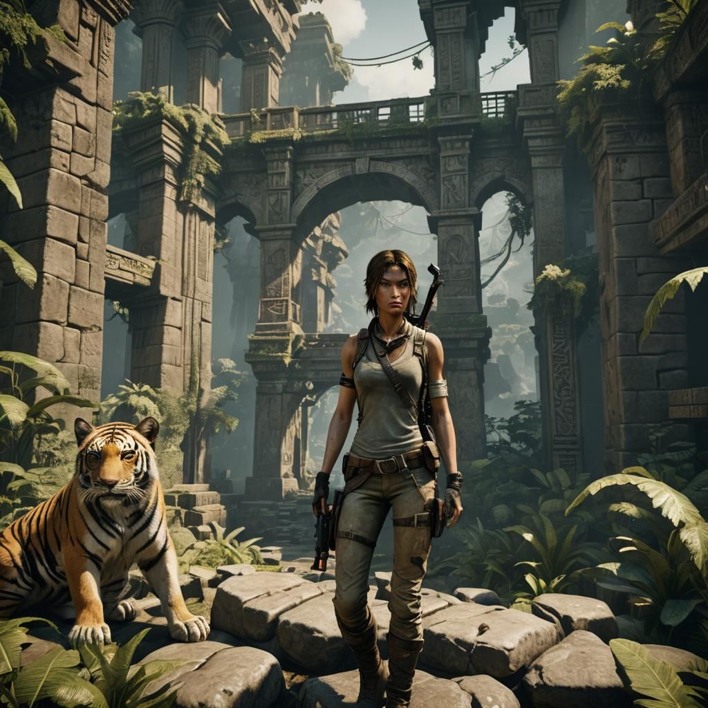 Tomb Raider at Aztec Temple in Unreal Engine