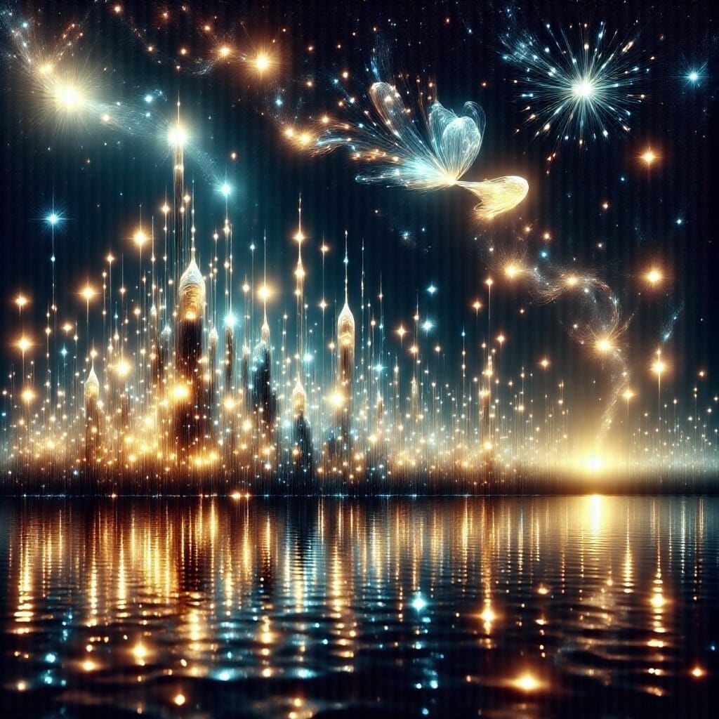 Ethereal Habitat on Distant Planet with Glowing Moon Flowers