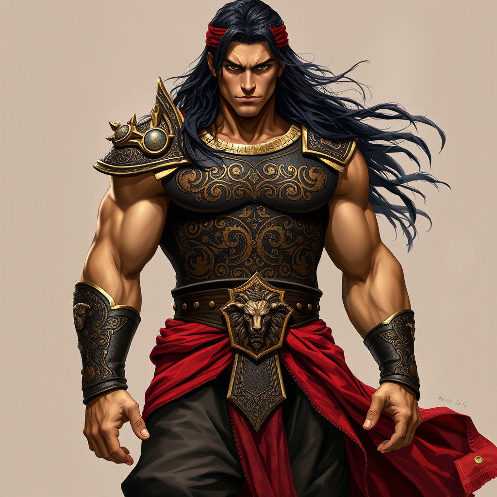 Majestic Warrior Prince in Ornate Armor