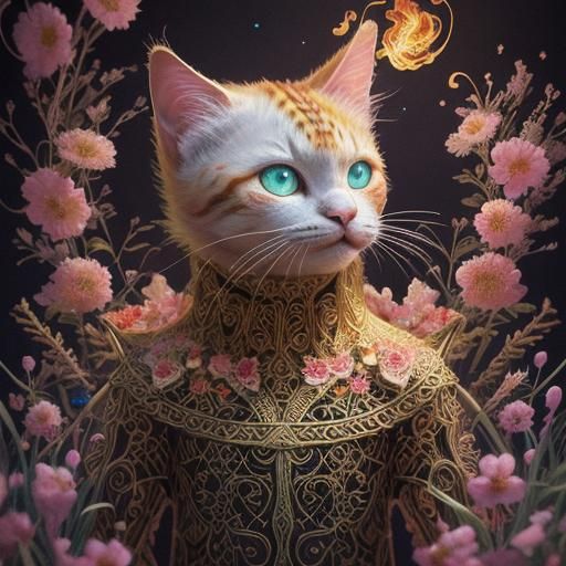 Spirit Cat in a Candyland Dreamscape