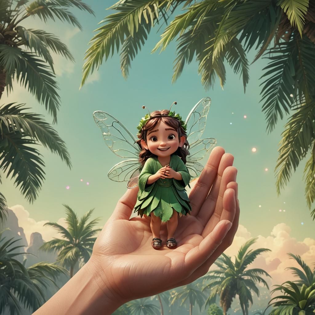 Fairy and Giant Smile: 3D Digital Art