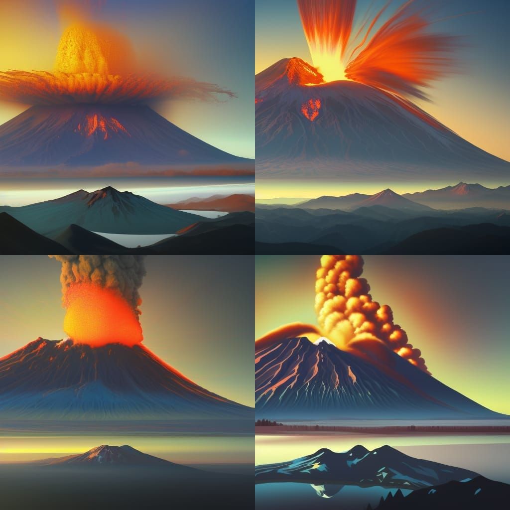 Mt St Helens Eruption: Fantasy Concept Art