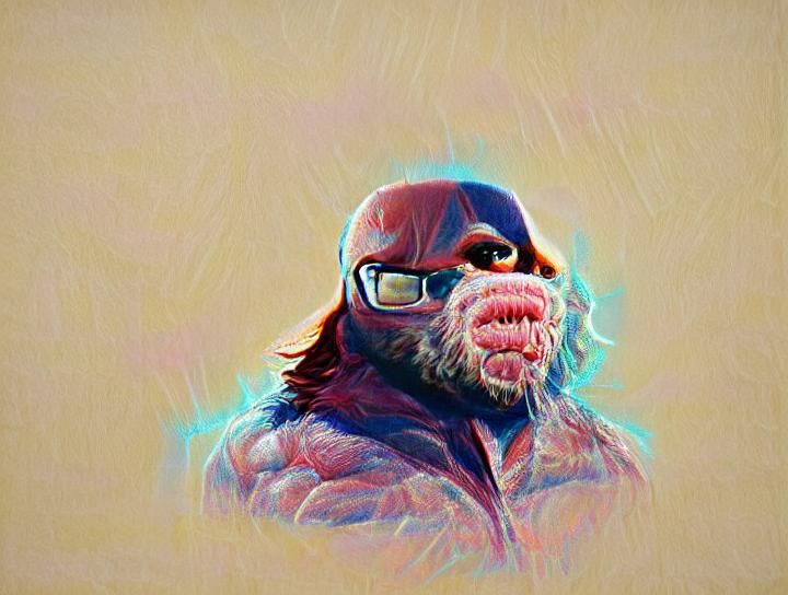 a portrait of a superhero ape