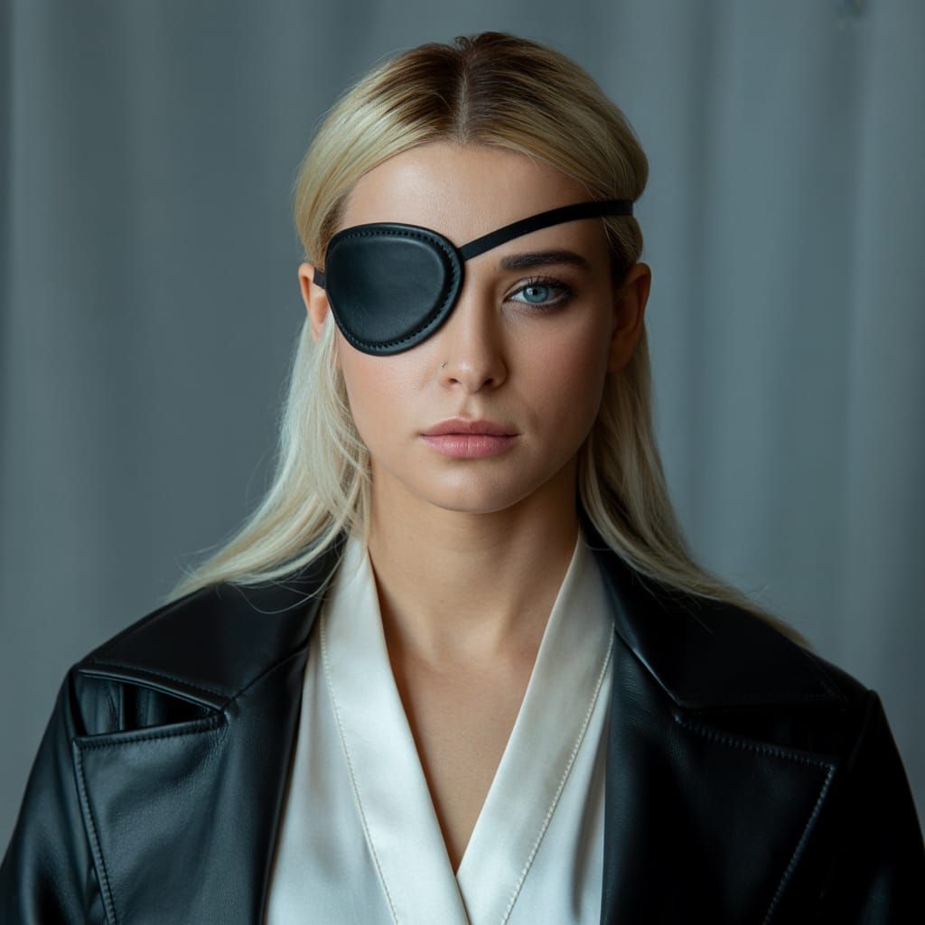 Woman in Leather Mask: Cyberpunk Portrait