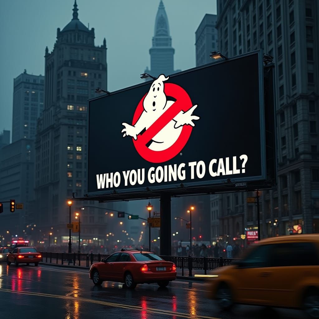 Ghostbusters Billboard in New York City HDR