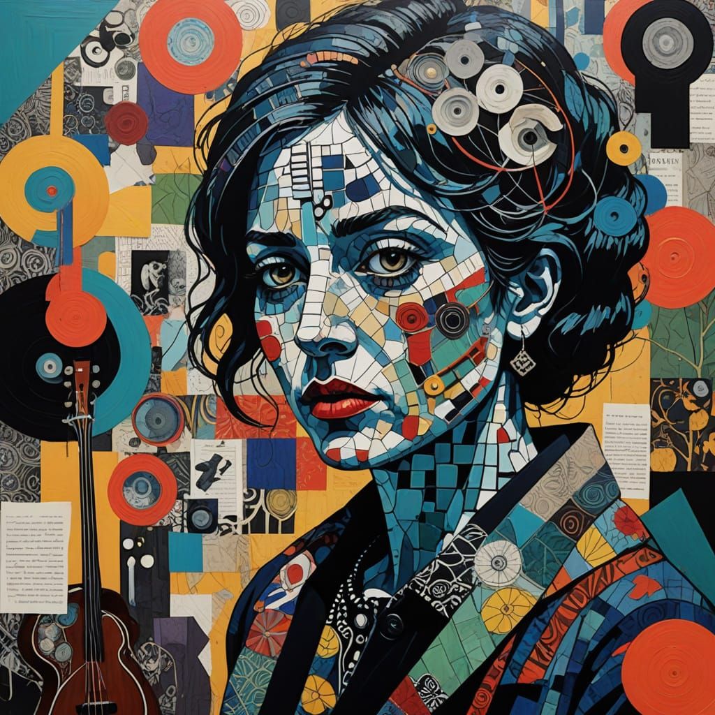 Surrealist Scene with Twisted Musician in Chaos