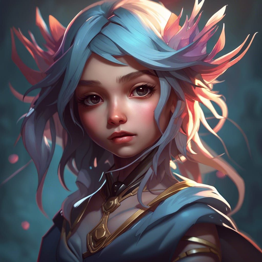 Chibi Banshee Portrait in Hyperdetailed Digital Art