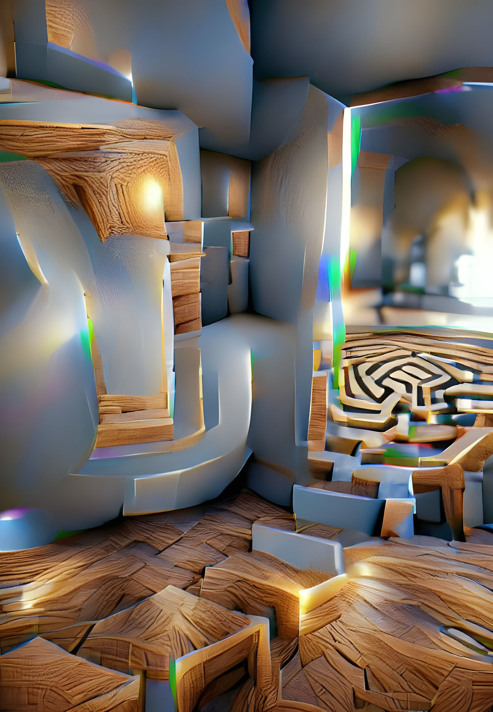 Detailed 3D Labyrinth with Ray Tracing