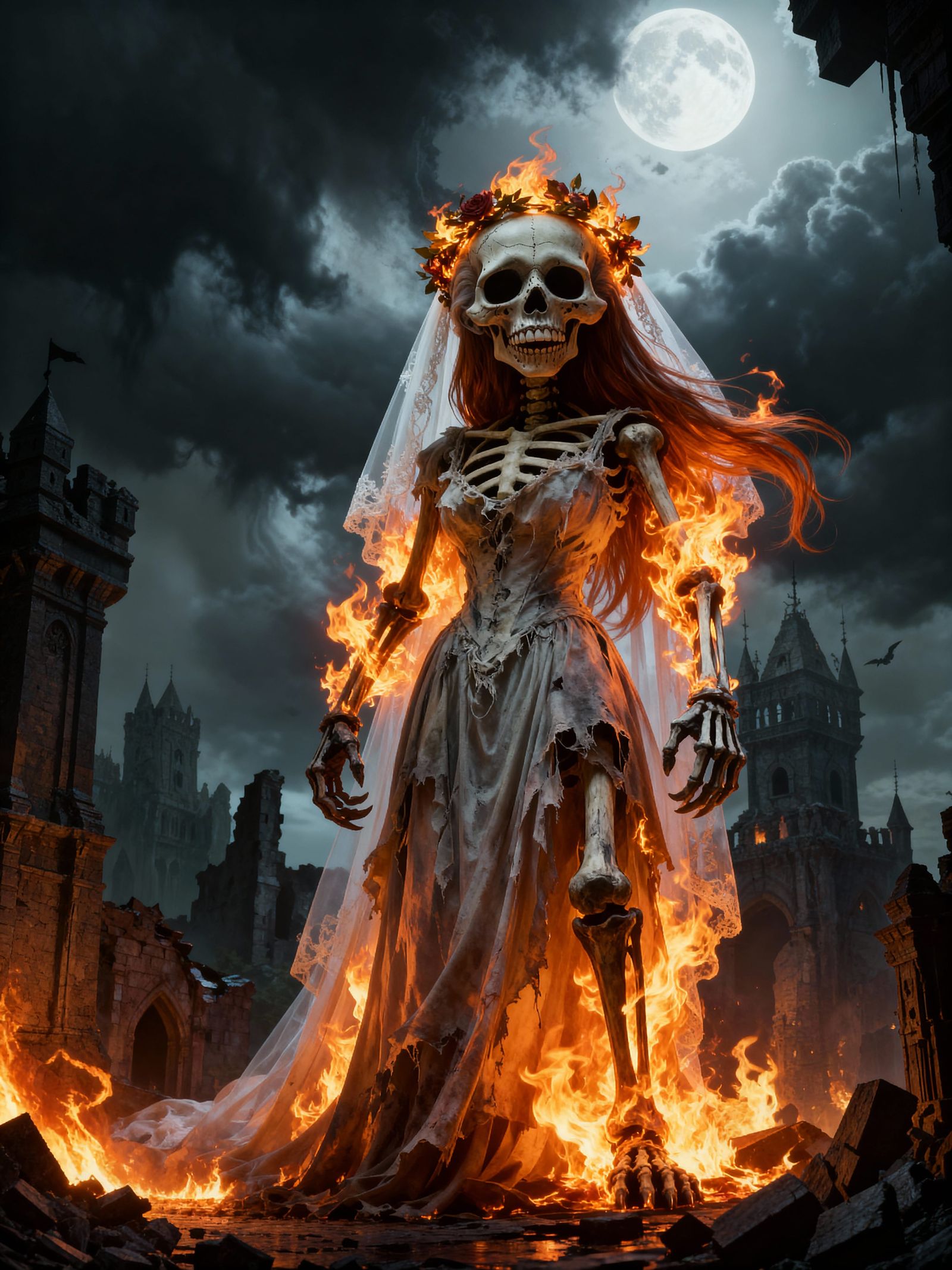 Skeleton Goomba Wreathed in Nuptial Fire