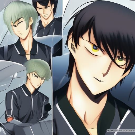 Handsome Anime Prisoner Boy in Manga Style