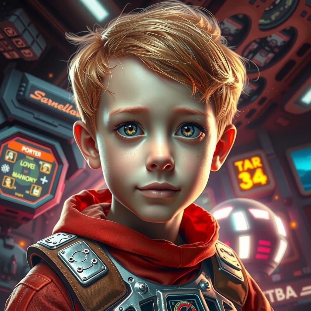 Elroy Jetson in Cyberpunk Cityscape, a Blend of Retro-Futuri...