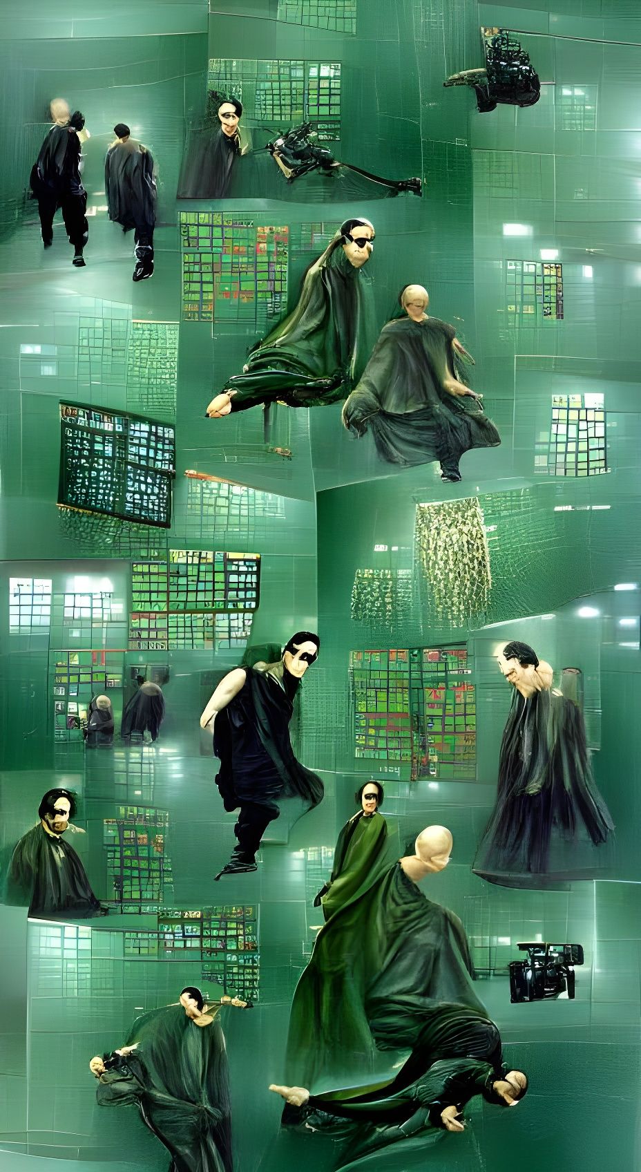 Matrix-Inspired Figure in a Digital World