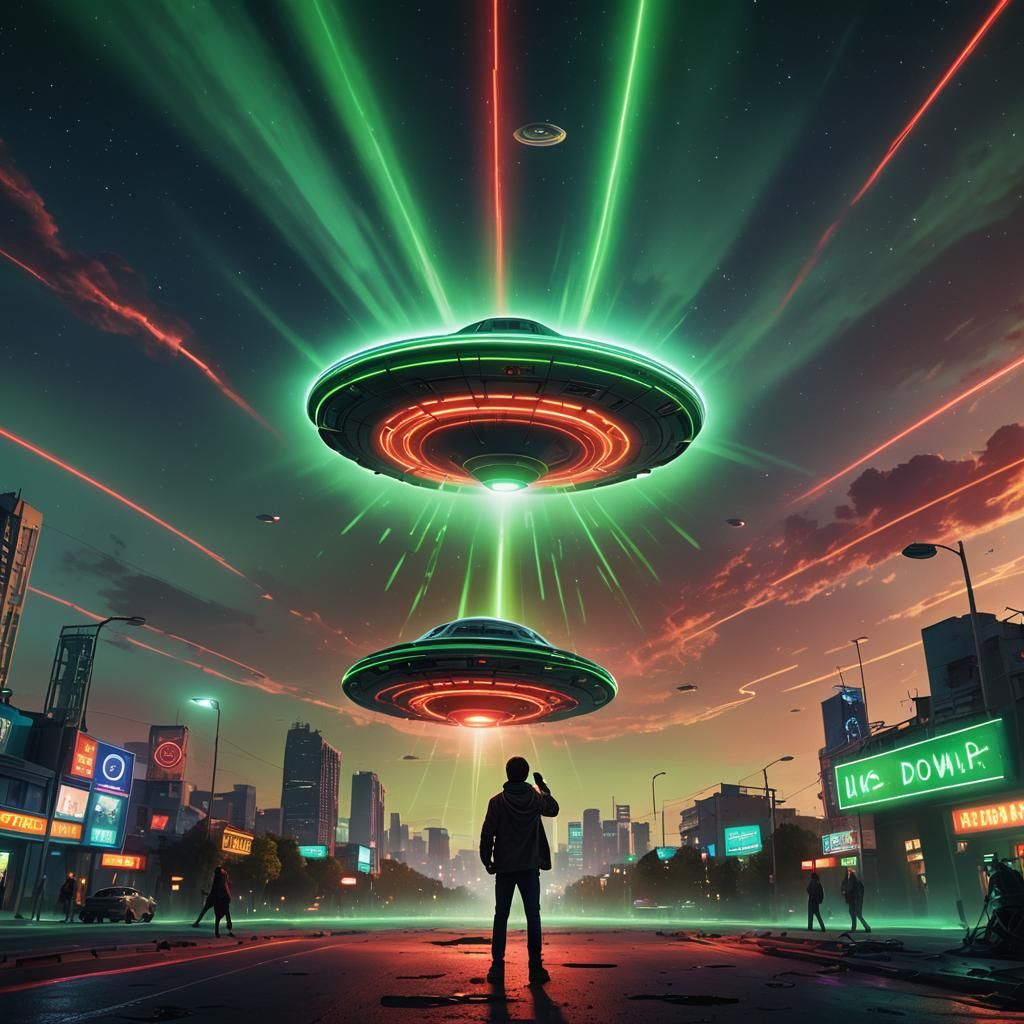 Journalist Photographs Disk UFO Radiating Neon Lights
