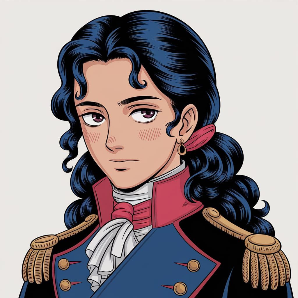 Anime Portrait of a Revolutionary War Hero