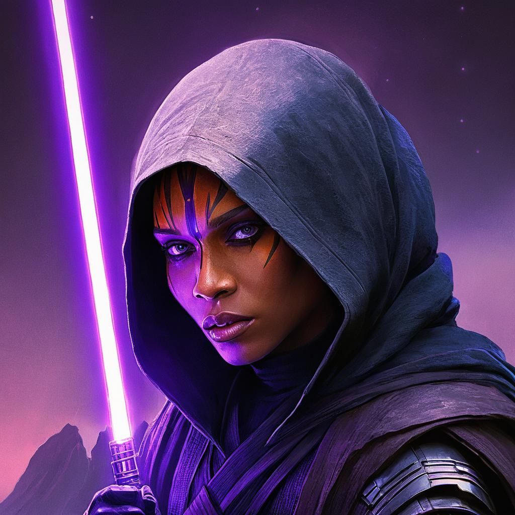 Jedi Master on Tatooine with Purple Saber