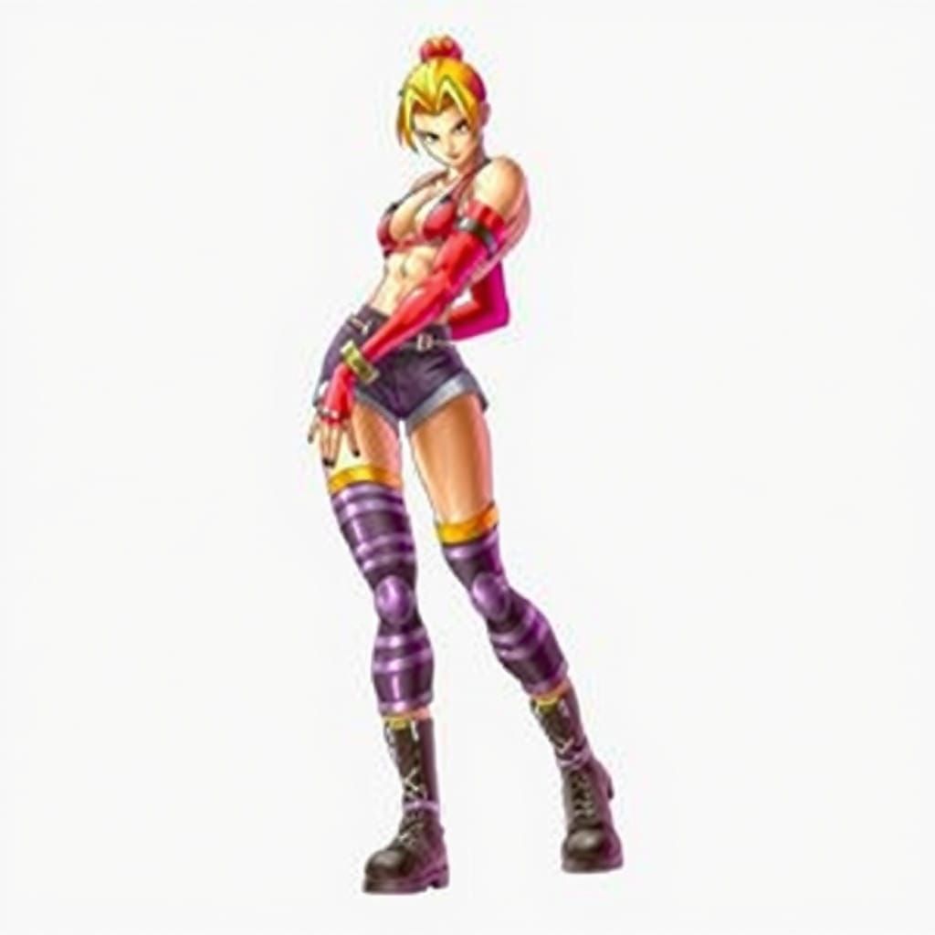 Female Bodybuilder as Jade from Beast Morph in Cyberpunk-Sty...