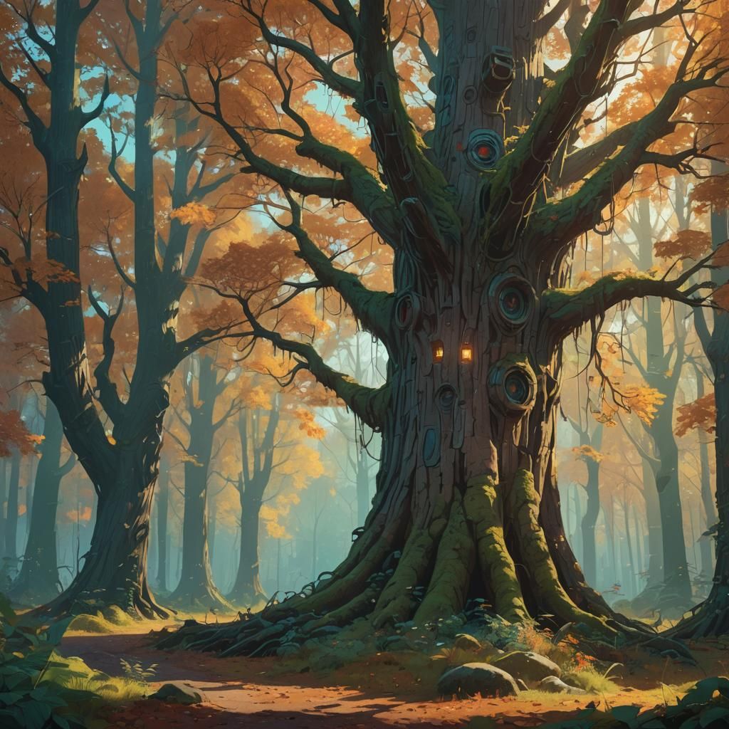 Mystical Forest in Autumn Light