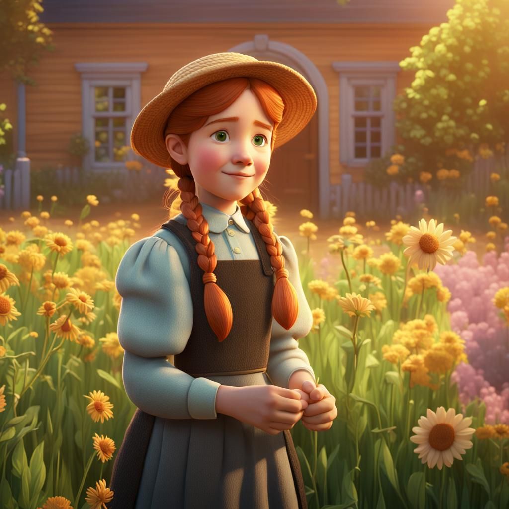 Anne of Green Gables: Pixar-Style 3D Digital Art