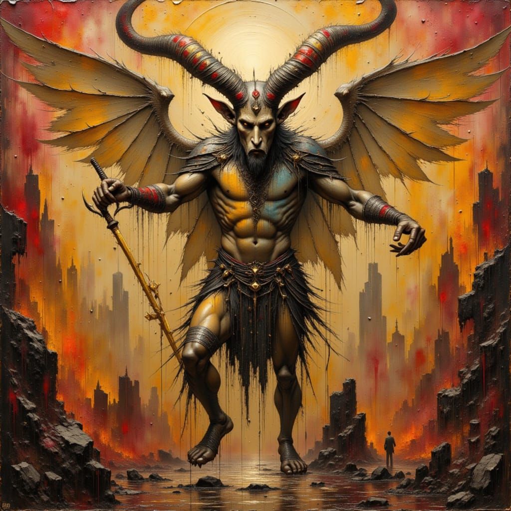 Myth of the Minotaur in Modern Art Style