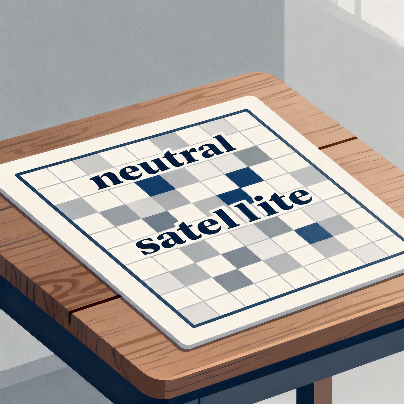Minimalist Vector Art of Solved Crossword Puzzle