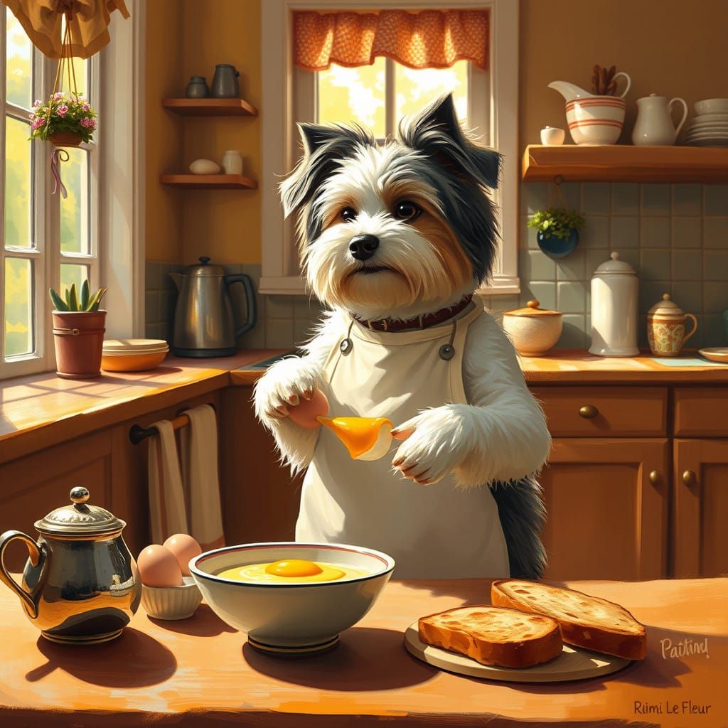 A Fluffy Chef's Morning Delight