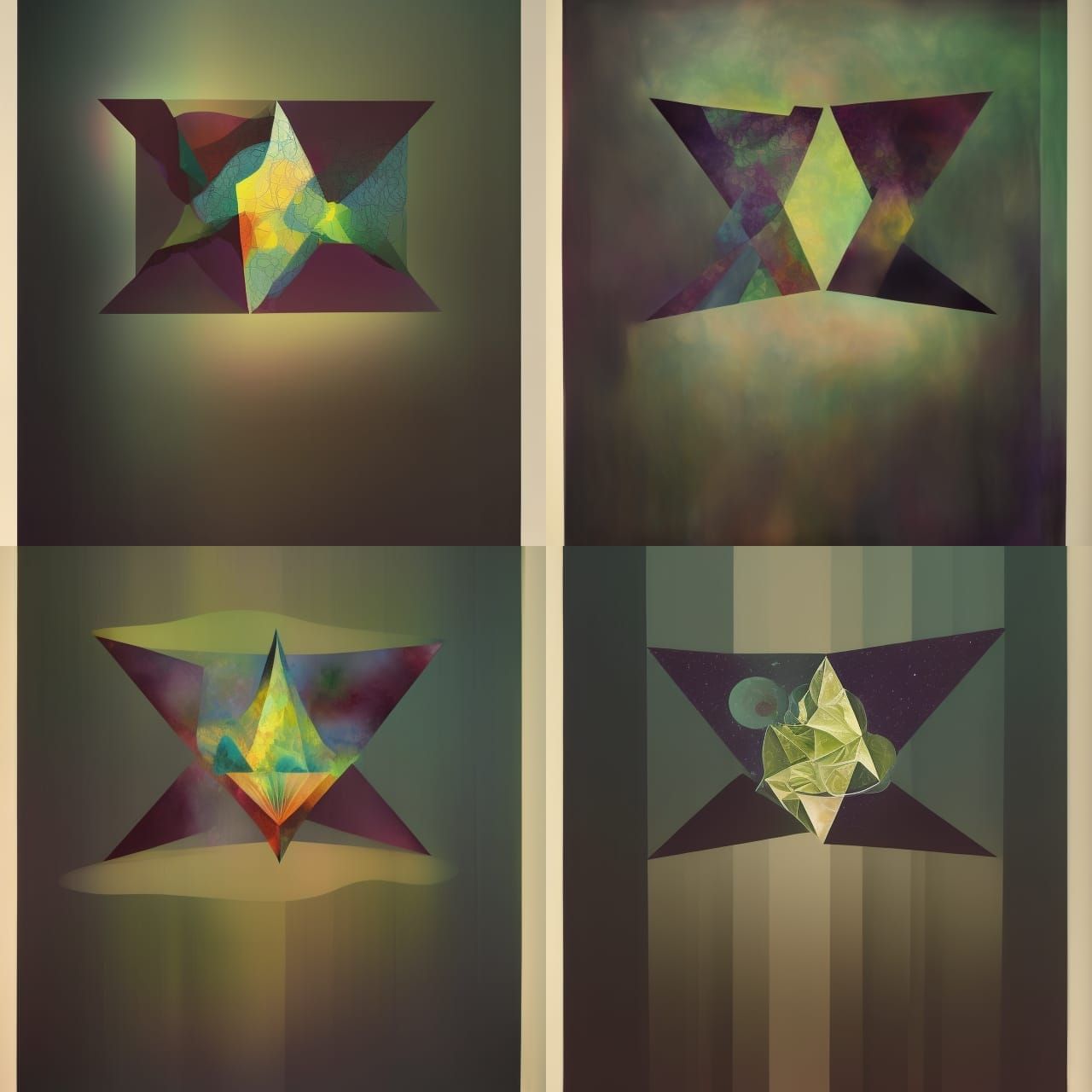 Double Exposure Collage with Geometric Star Motifs