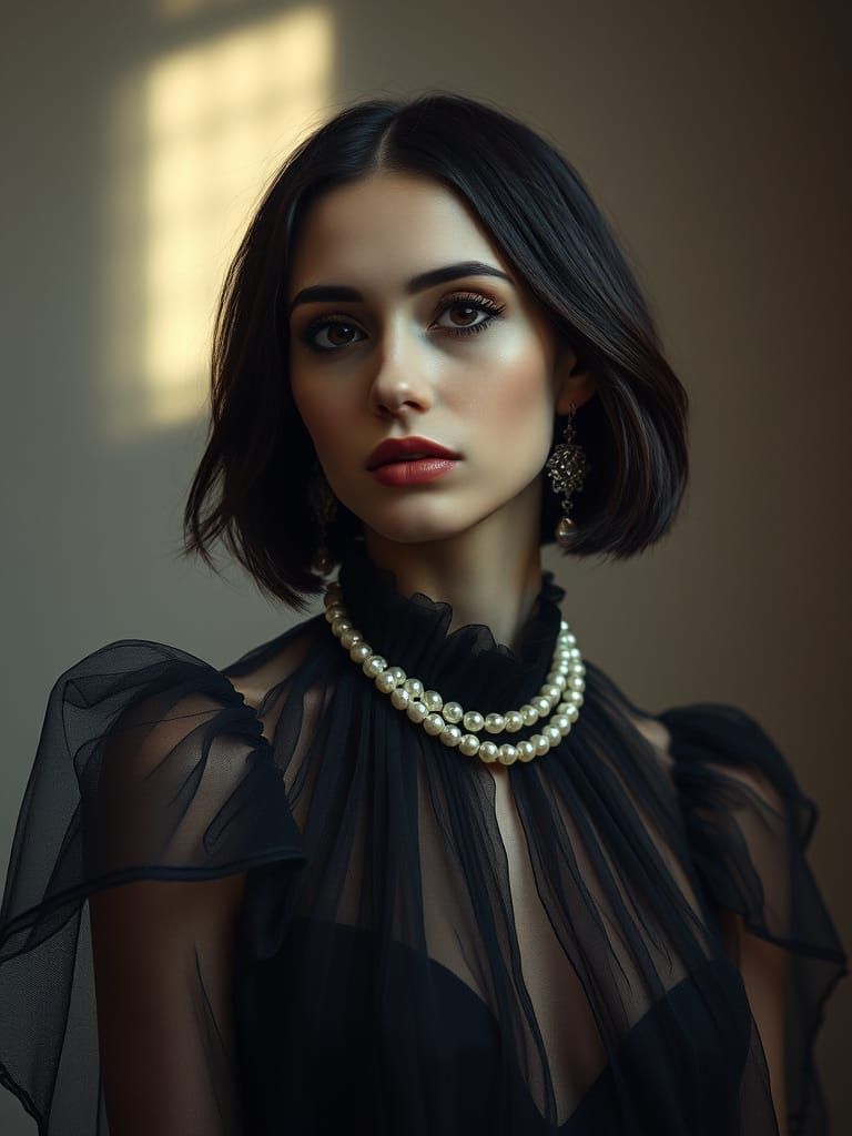 Ethereal Woman in Dark Romance