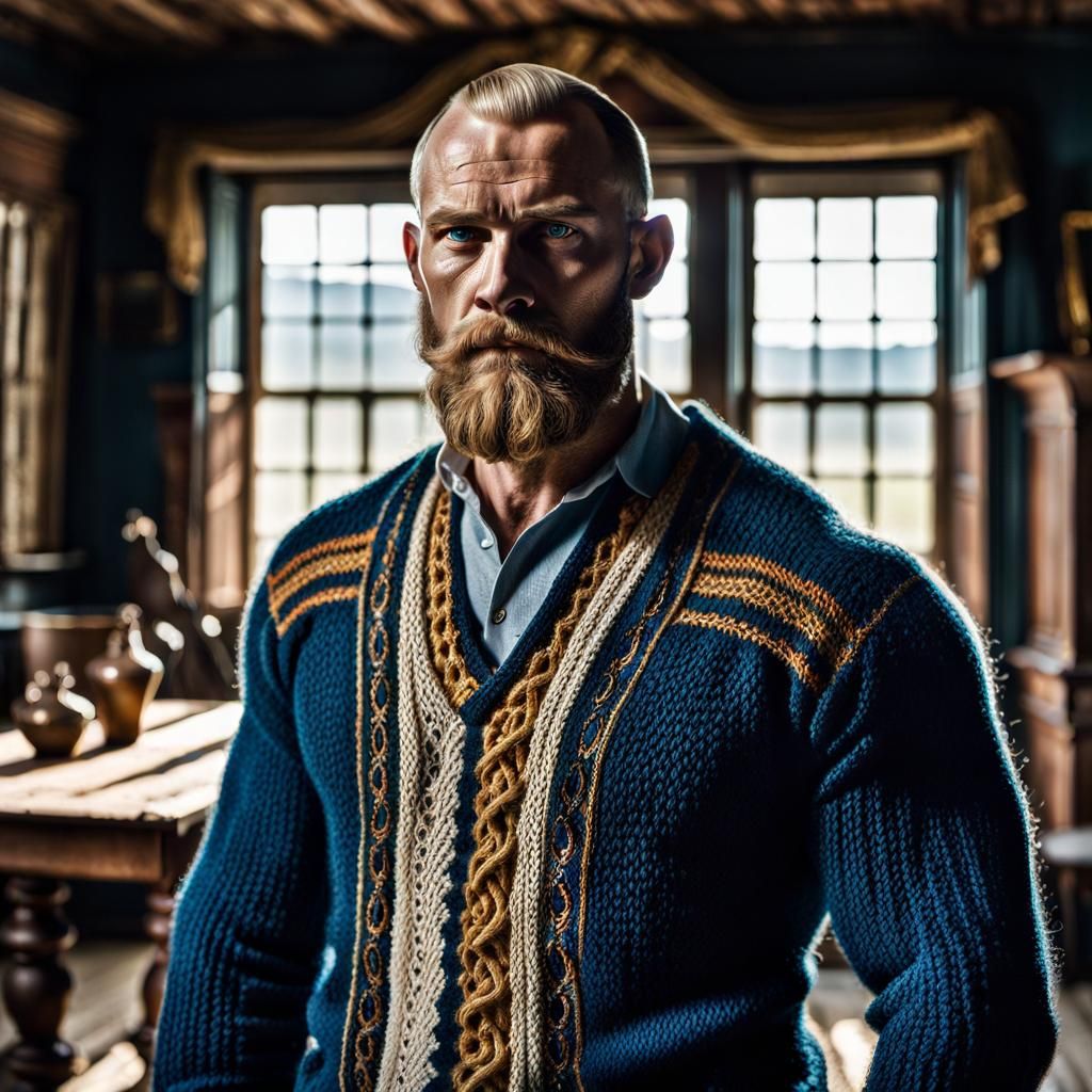 Handsome masculine 18th century man