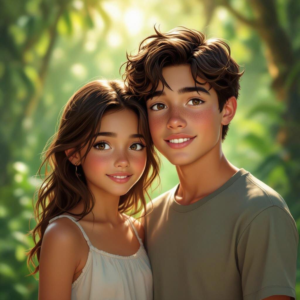 Brazilian Teens in Dappled Sunlight