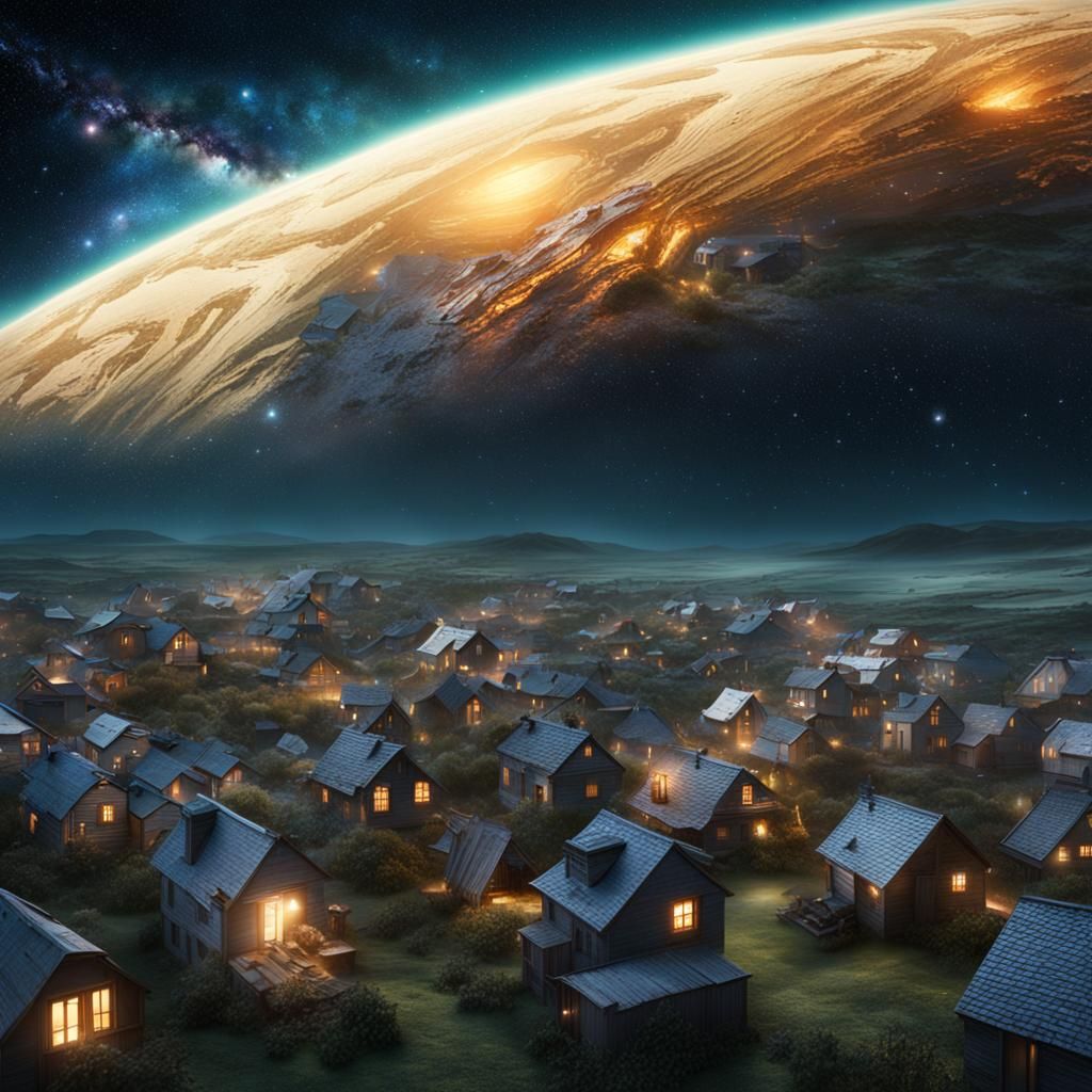 Houses in the Milky Way: Digital Matte Painting