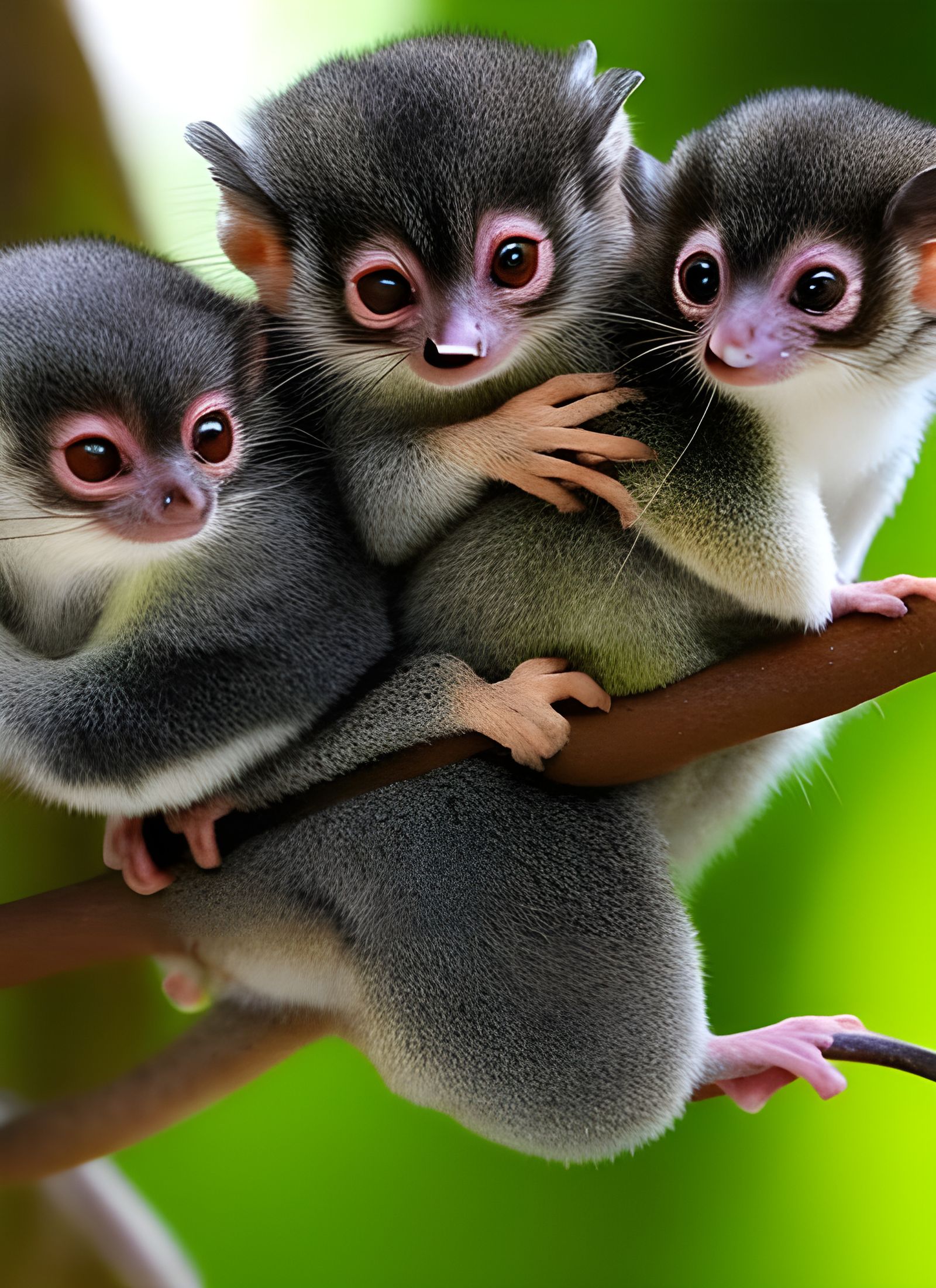 Vibrant Jungle Scene with Adorable Tiny Animals