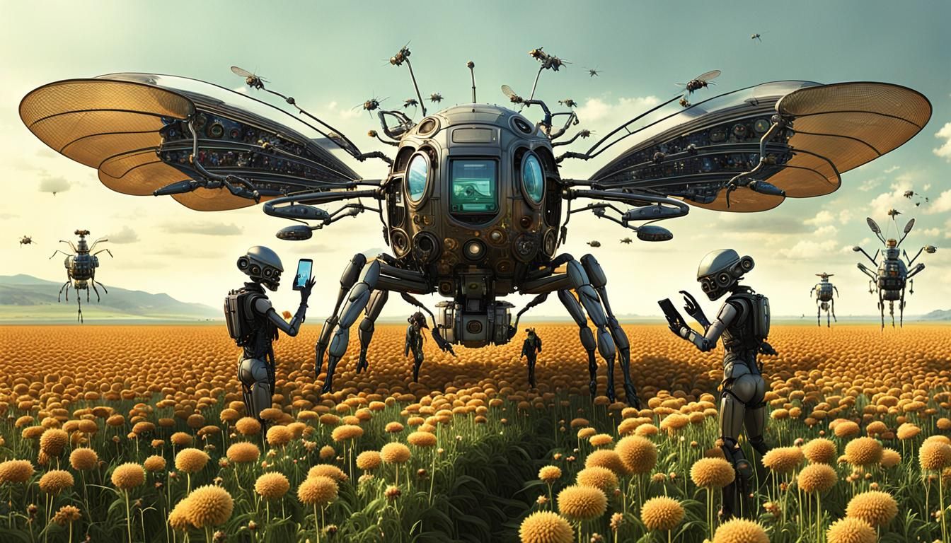 Futuristic Human-Flower Hybrids in Steampunk Setting