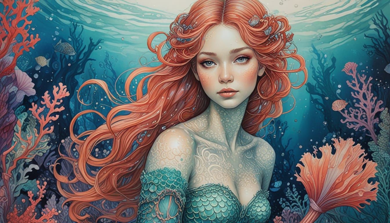 ethereal elegant mermaid