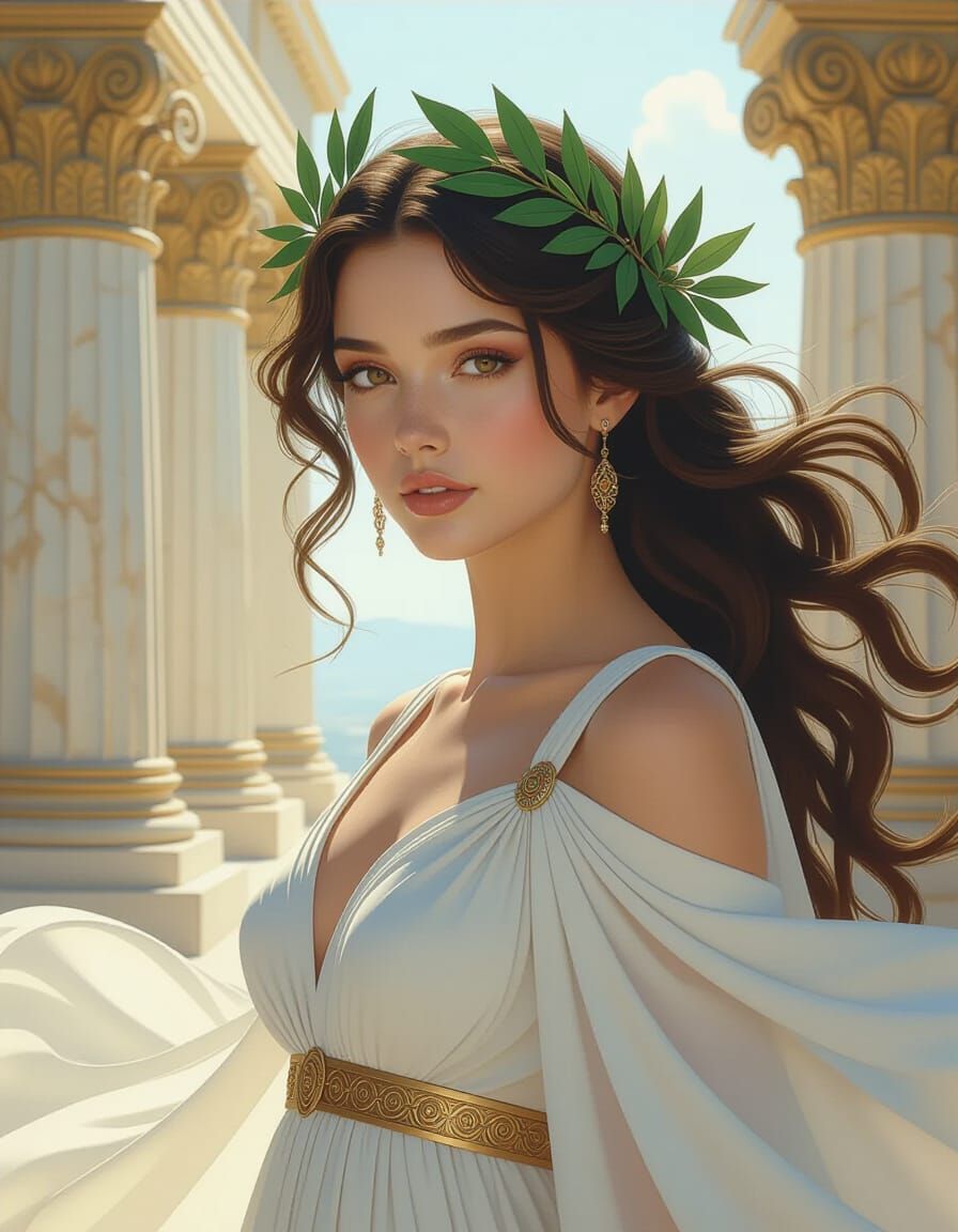 Nymph in Ancient Greece: A Hyperrealistic Vision