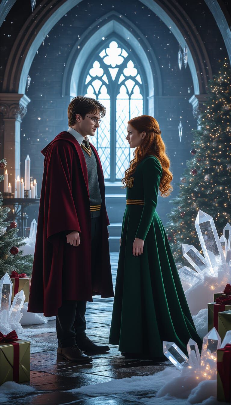 Harry Potter and Ginny Weasley in Christmas Setting