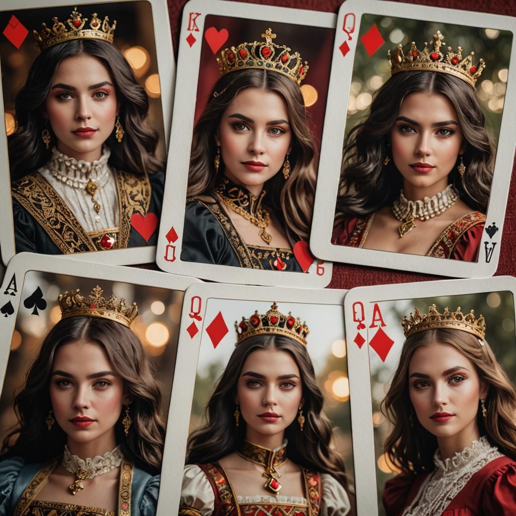Queens Card Deck with Faces, Professional Photography