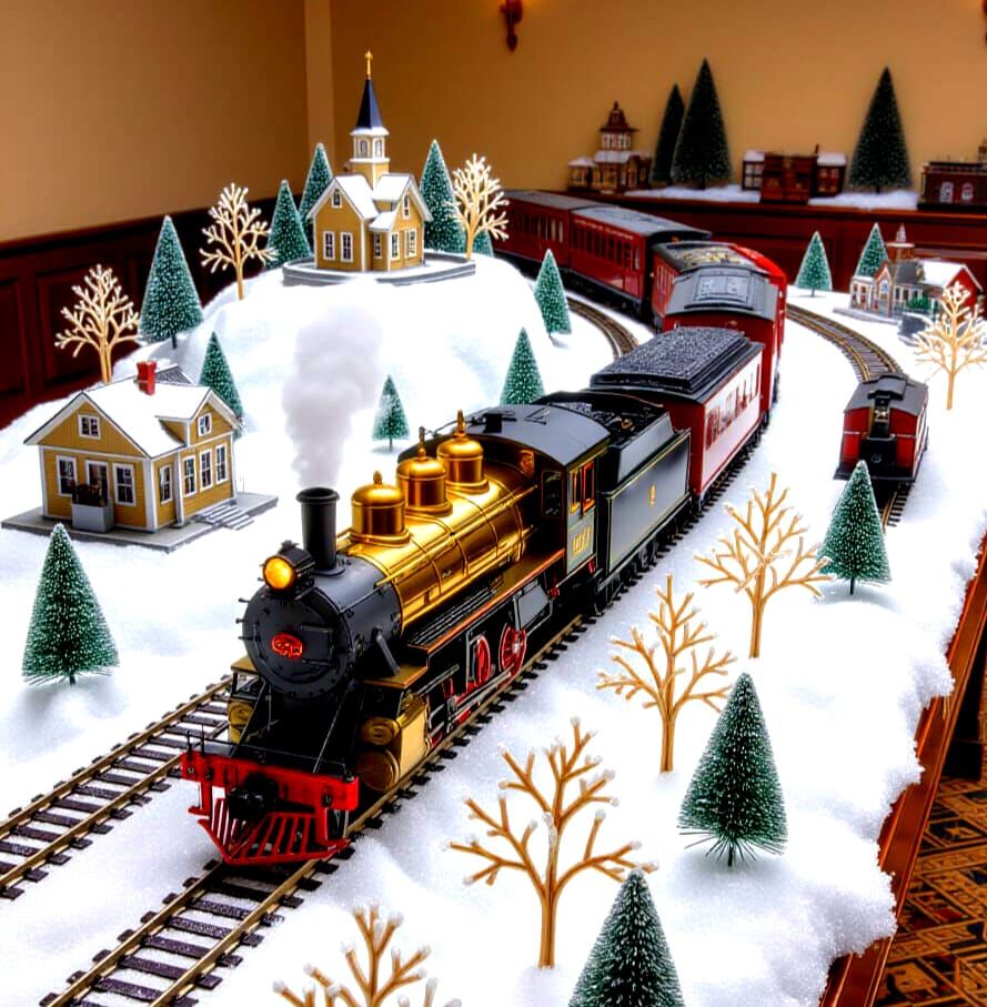 Museum-Quality HO Model Train Set in Winter Wonderland