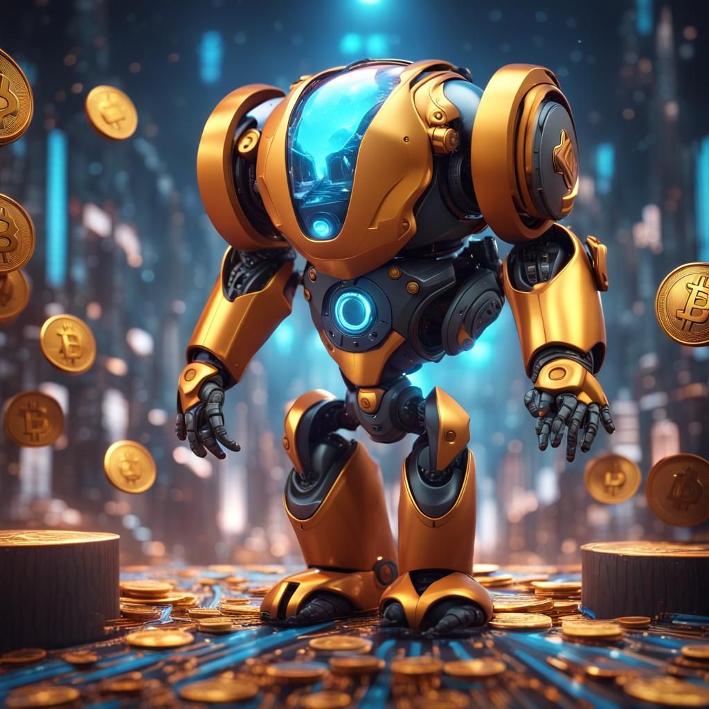 mascot robot, modern robot, round robot, cartoon, flying, su...