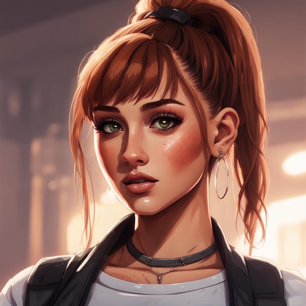 Teenage Girl Portrait in Hyperdetailed Digital Art