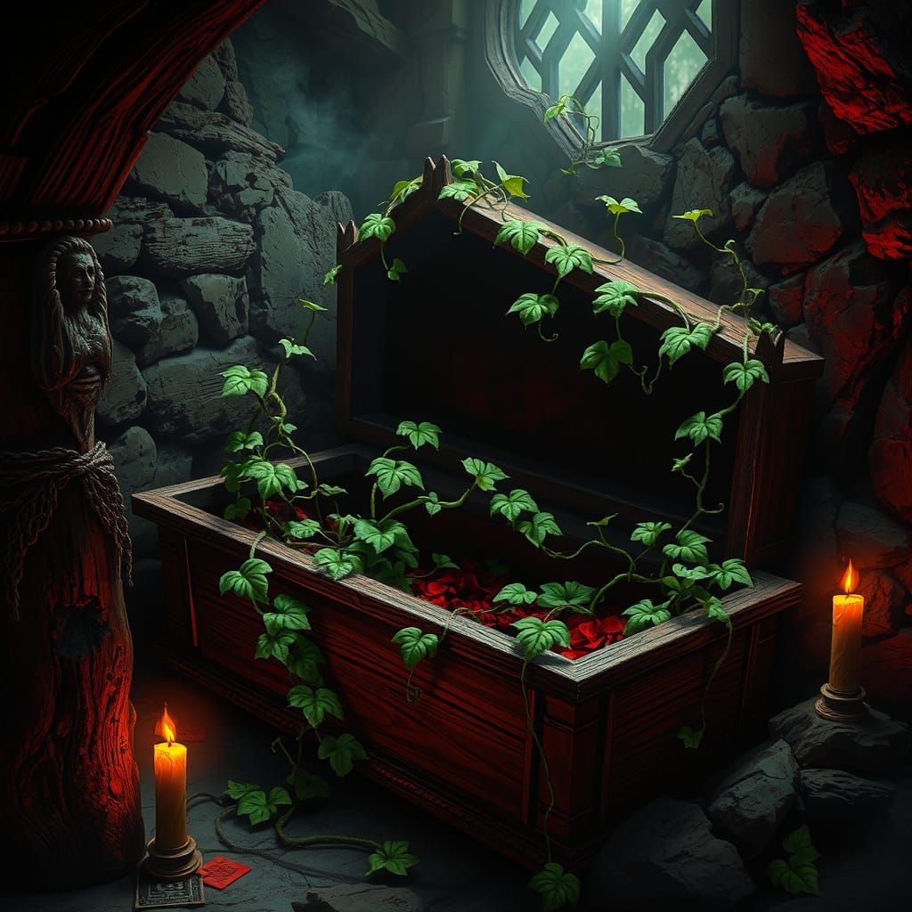 Verdant Vine Emerges from Vampire Coffin
