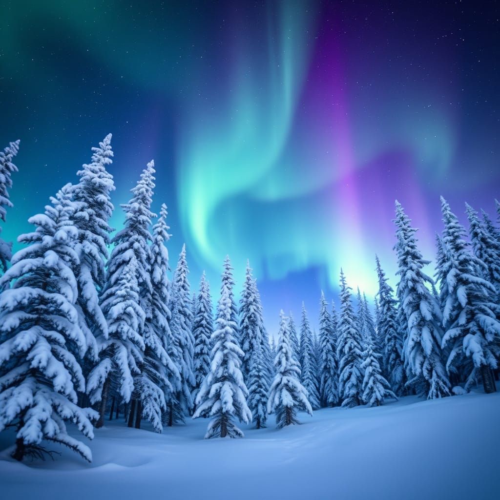 Ethereal Alaskan Landscape Under Northern Lights