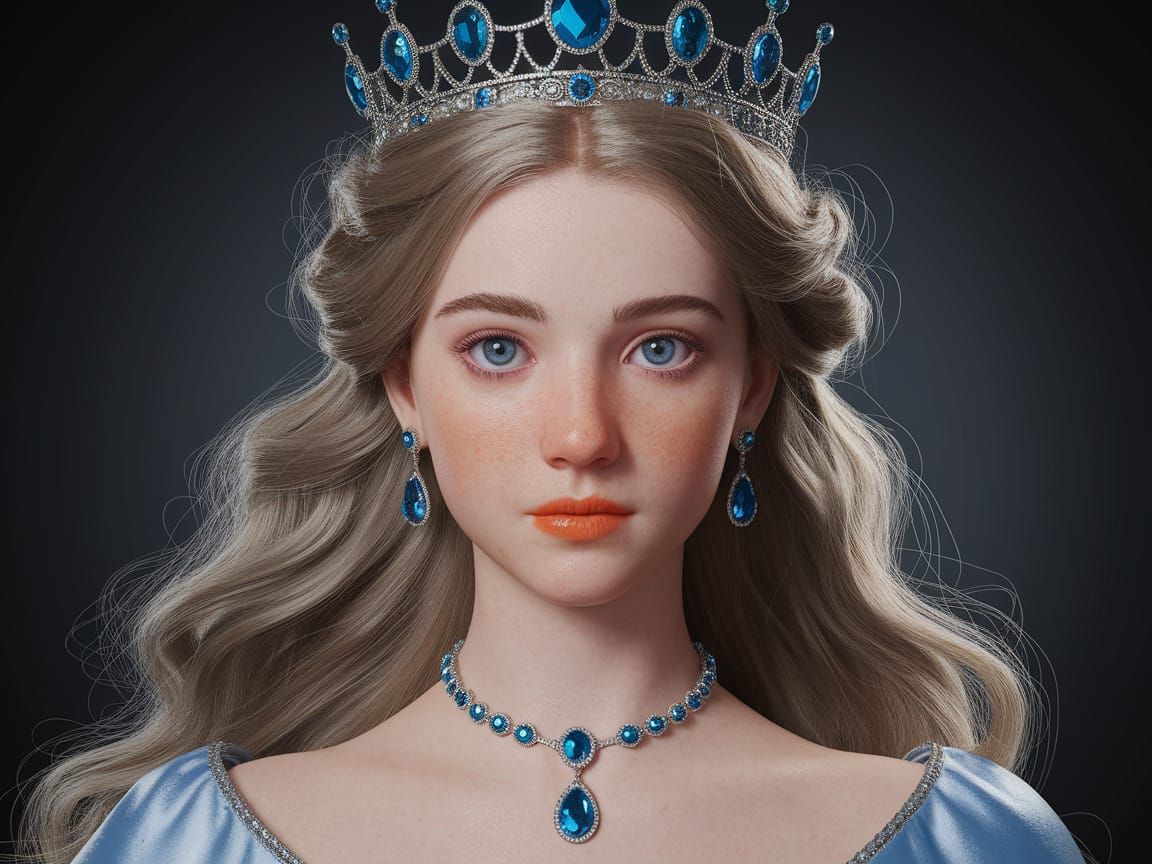 Fantasy Princess in Blue Regalia