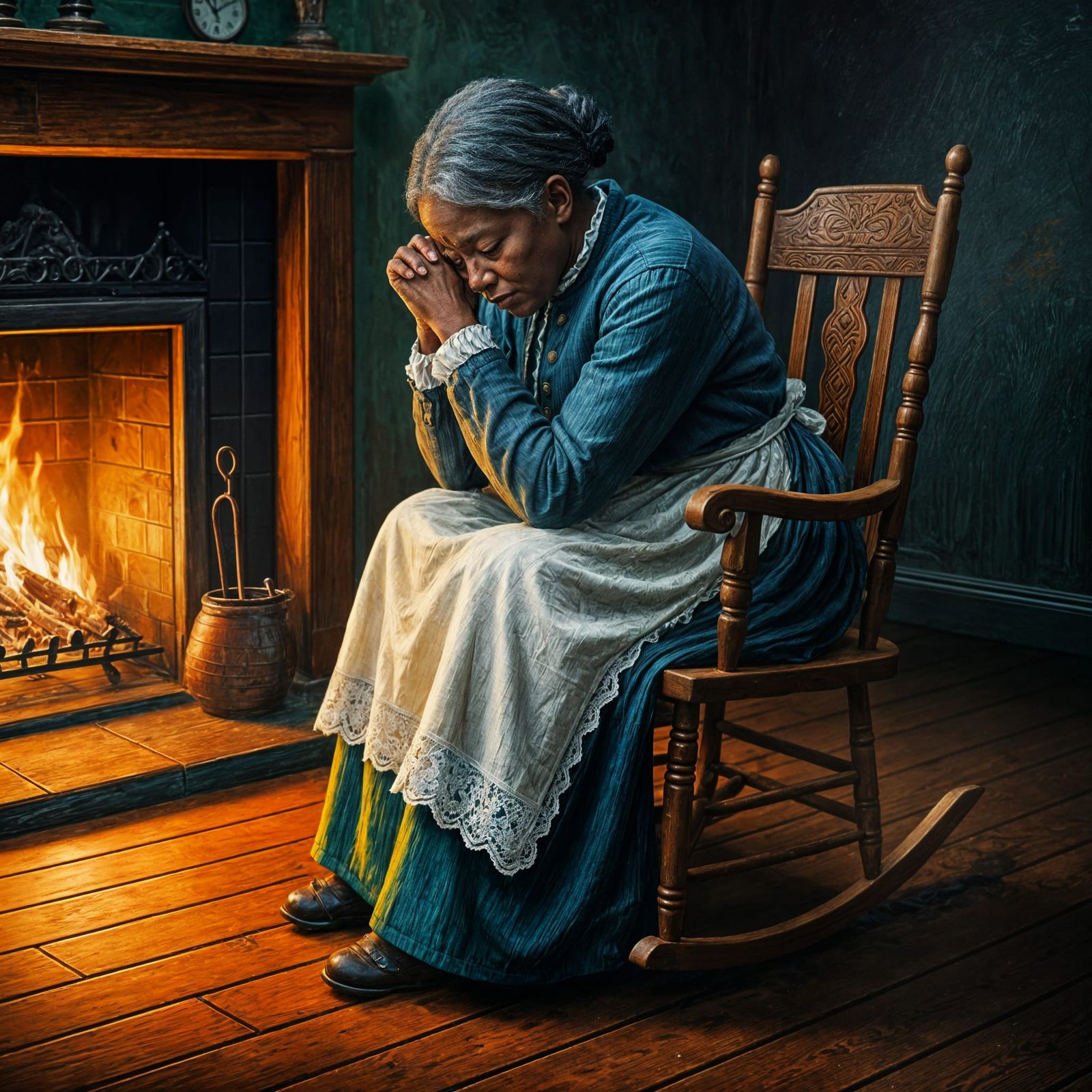 Aged African American Woman in Reflection