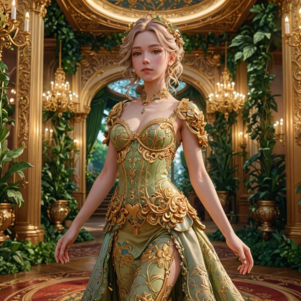 Anime Maia in Art Nouveau Ballroom