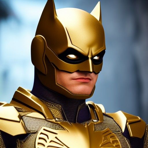 Gold Armored Batman Portrait in High Detail