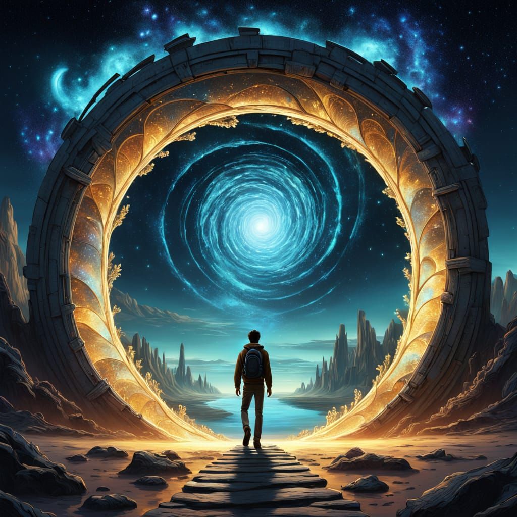 Cosmic Portal to Surreal Cityscapes