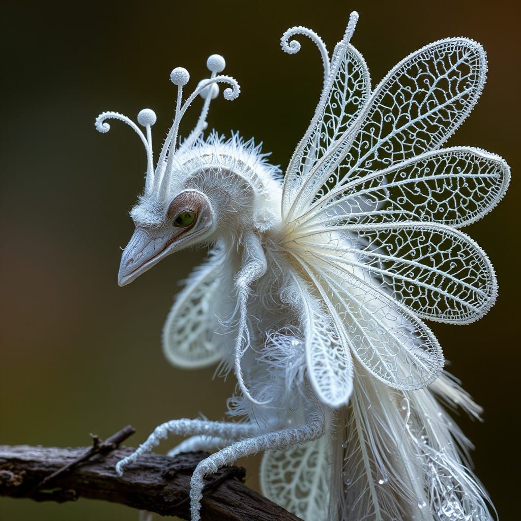 Elegant Bird in Mid-Transformation